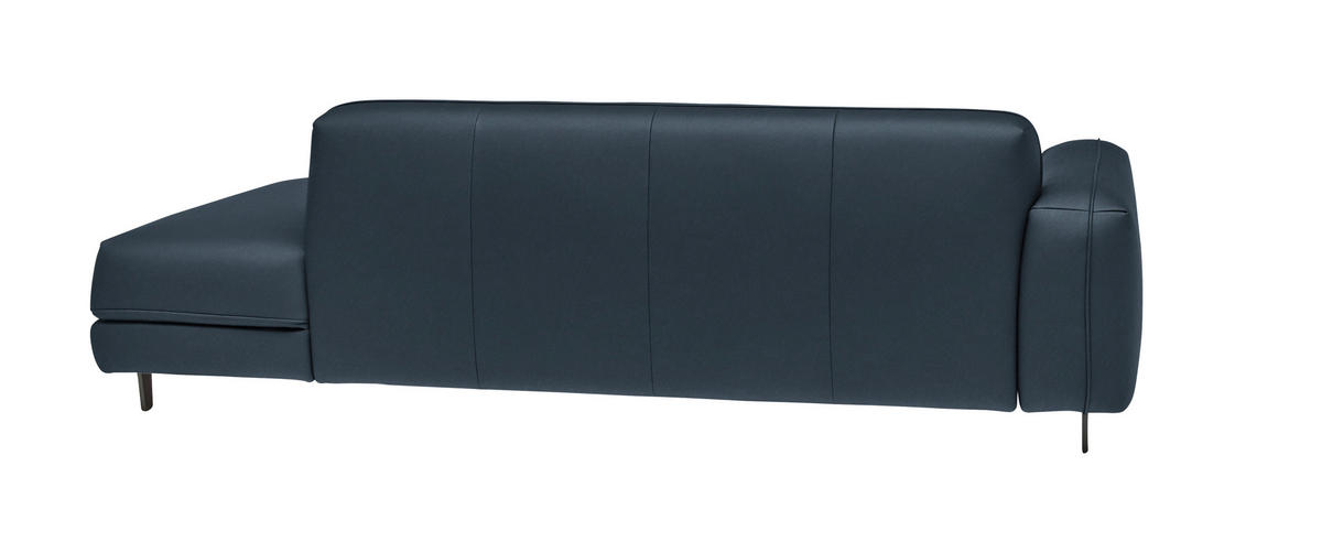 2,5-SITZER  in Echtleder Blau   - Blau/Anthrazit, Design, Leder/Metall (226/70/109cm) - Johann Jakob