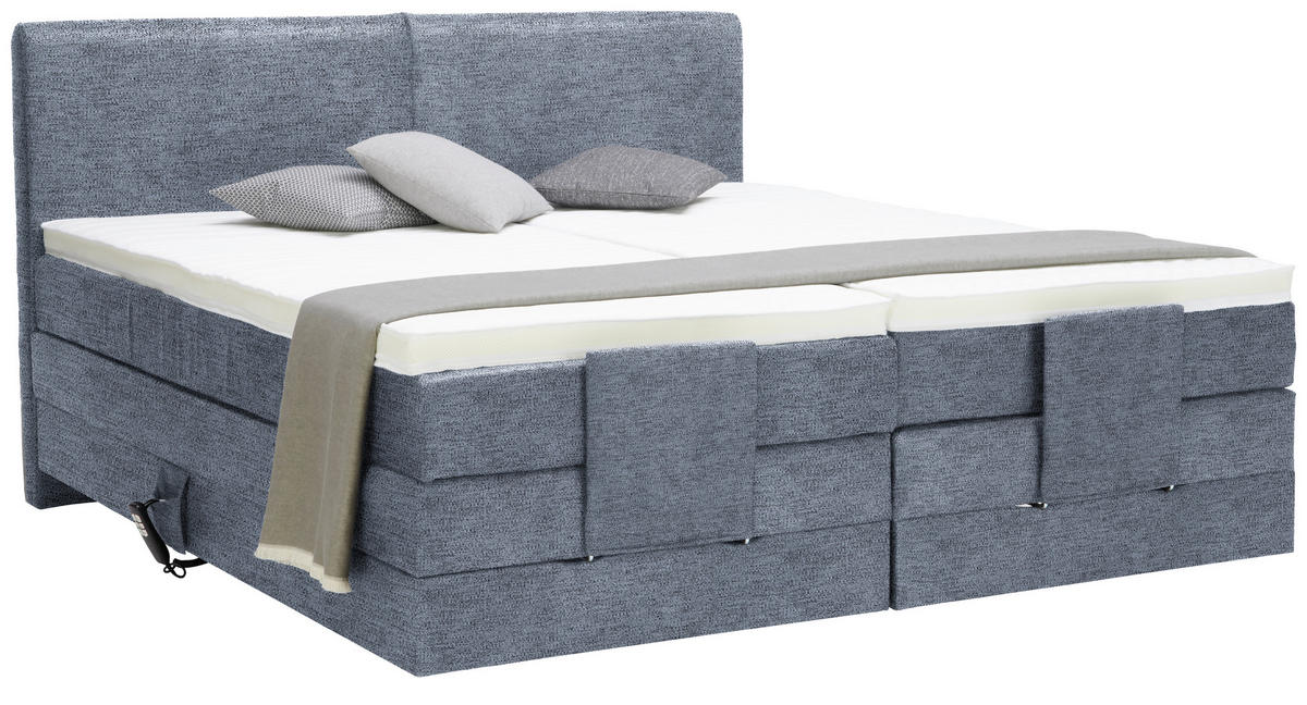 BOXSPRINGBETT 160/200 cm  in Blau  - Blau/Schwarz, Design, Kunststoff/Textil (160/200cm) - Hom`in