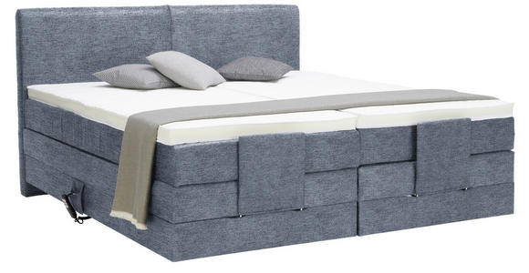 BOXSPRINGBETT 160/200 cm  in Blau  - Blau/Schwarz, Design, Kunststoff/Textil (160/200cm) - Hom`in