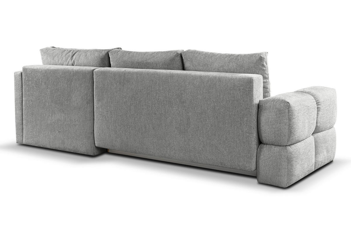 ECKSOFA in Chenille Silberfarben  - Silberfarben/Schwarz, Design, Textil/Metall (267/185cm) - Stylife