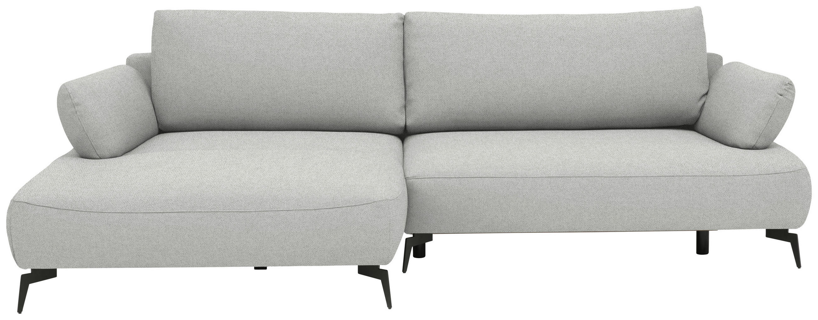 ECKSOFA COLORADO in Struktur Hellgrau  - Hellgrau/Schwarz, Design, Textil/Metall (186/284cm) - Lomoco