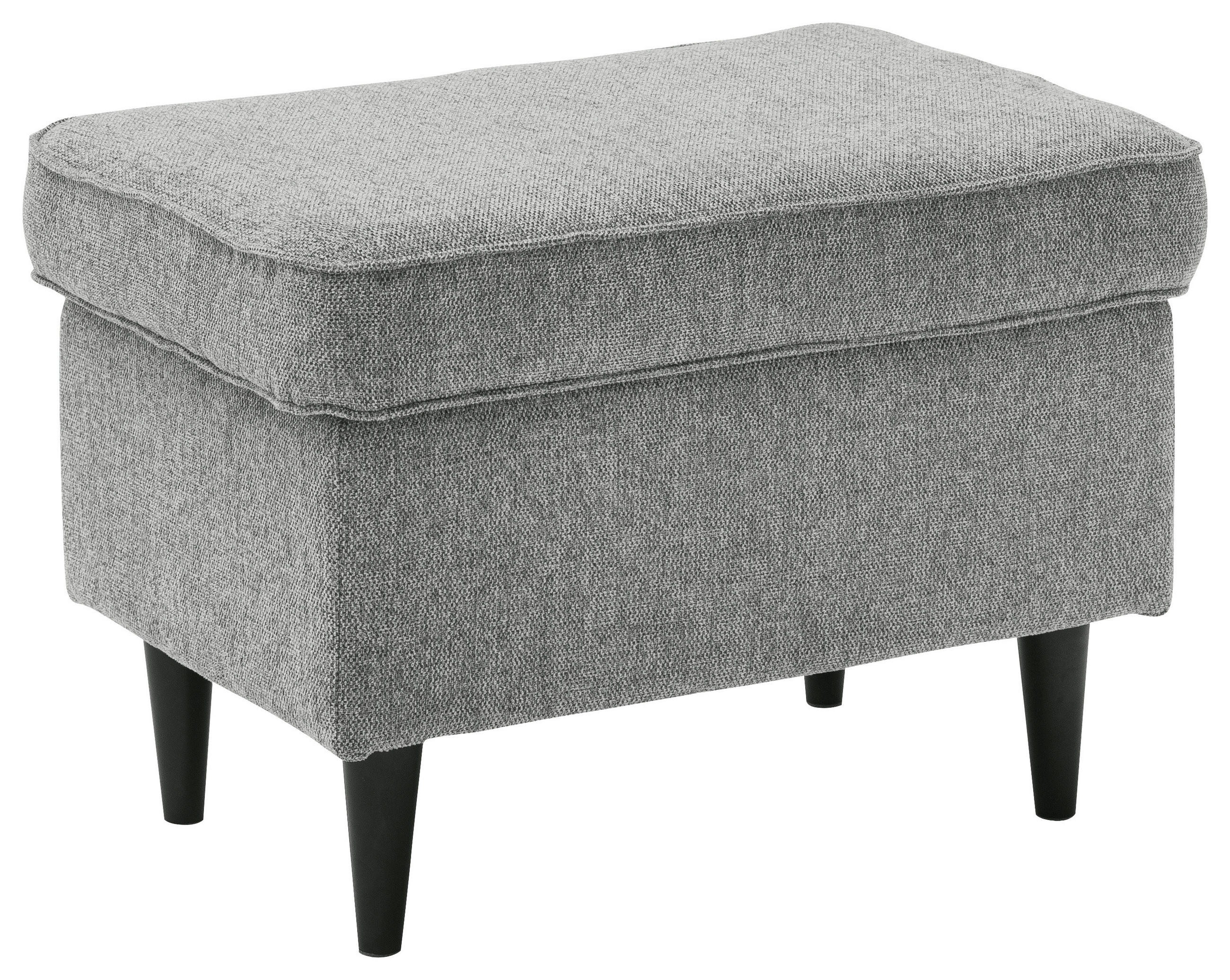 HOCKER Webstoff Grau  - Schwarz/Grau, Basics, Textil (63/43/42cm) - MID.YOU