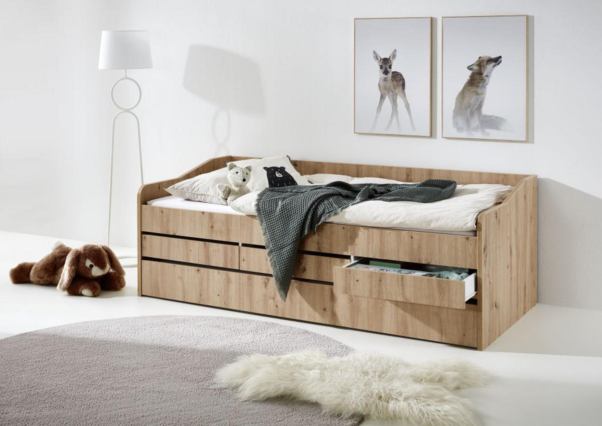 KREVET ZA DJECU/JUNIORE  hrast Artisan   - hrast Artisan, Moderno, drvni materijal (207/72/94cm) - Carryhome