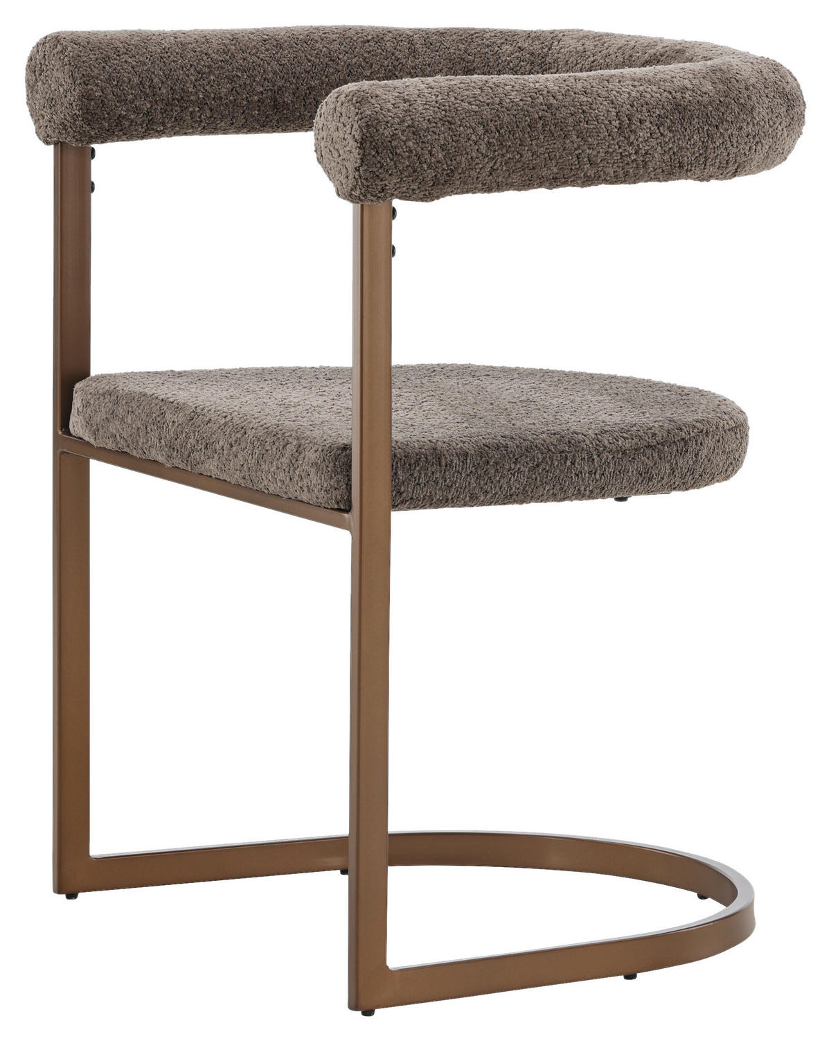STUHL-SET 2 Stück  in Stahl Bouclé Metall, Textil  - Braun/Grau, Design, Textil/Metall (65/75/54cm) - Livetastic