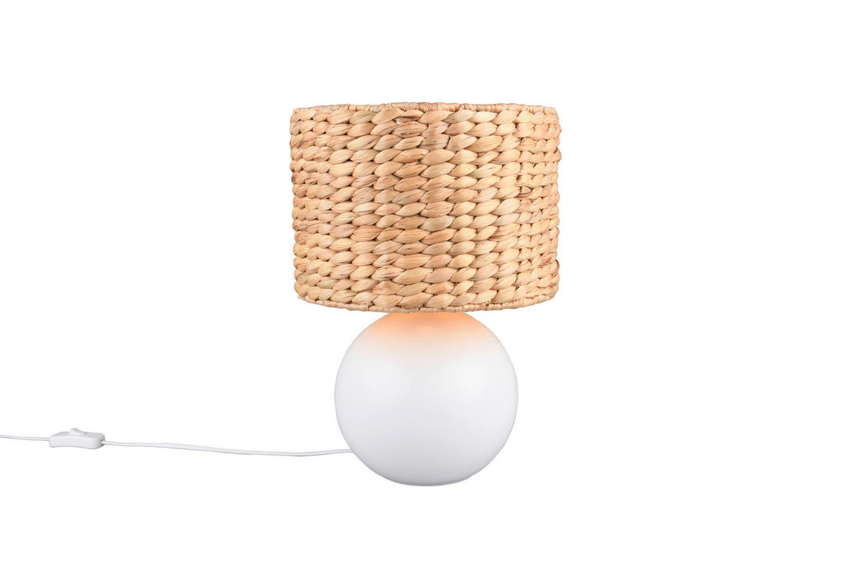 TISCHLEUCHTE - Weiss/Braun, Basics, Naturmaterialien/Keramik (28/40cm) - Trio Leuchten