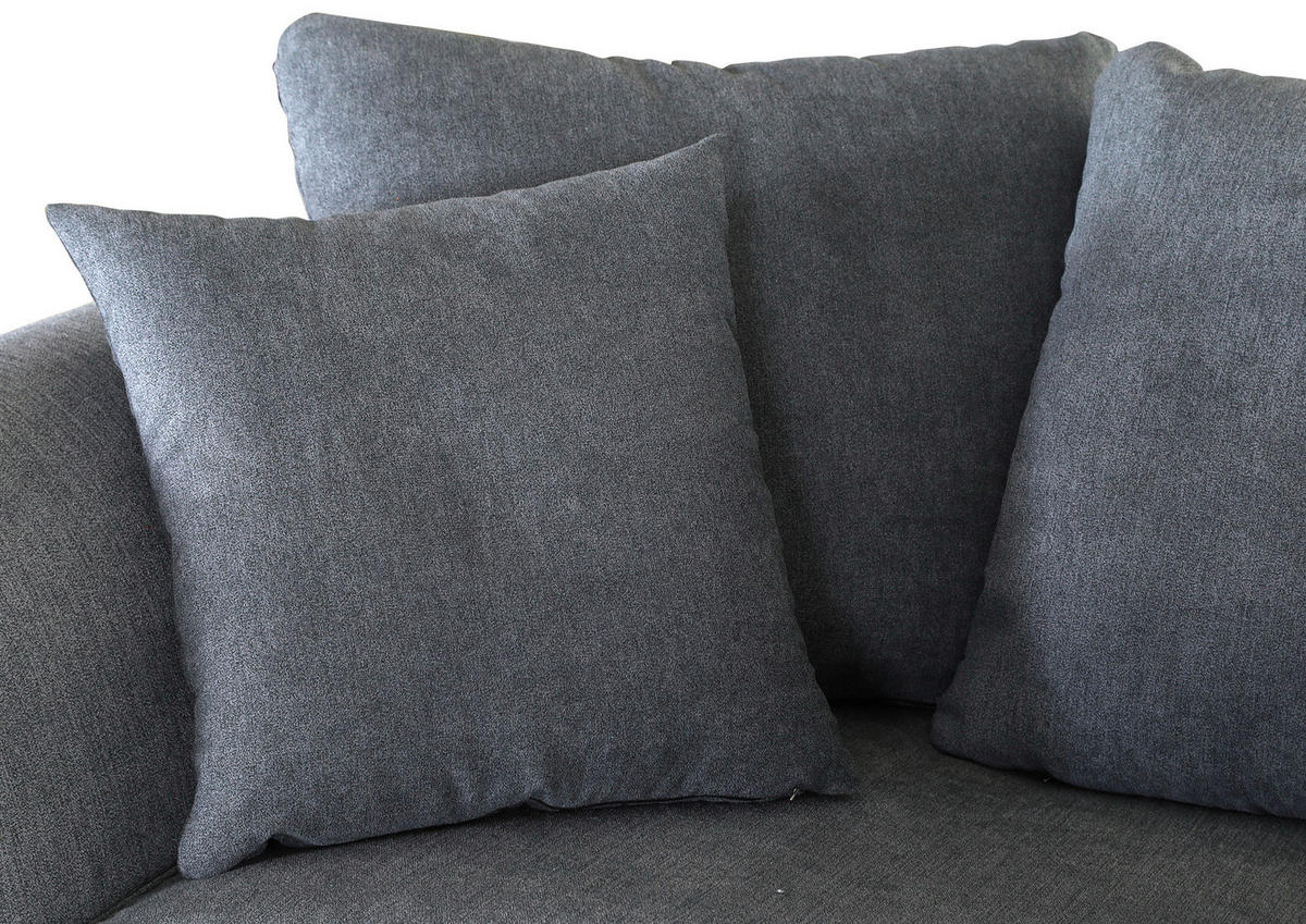 BIGSOFA in Flachgewebe Dunkelgrau  - Dunkelgrau/Dunkelbraun, Konventionell, Holz/Textil (270/80/110cm) - Livetastic