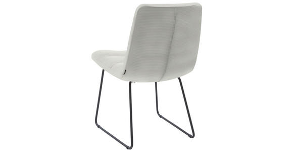 STUHL  in Cord Textil  - Hellgrau/Schwarz, Design, Textil/Metall (52/88/66cm) - Dieter Knoll