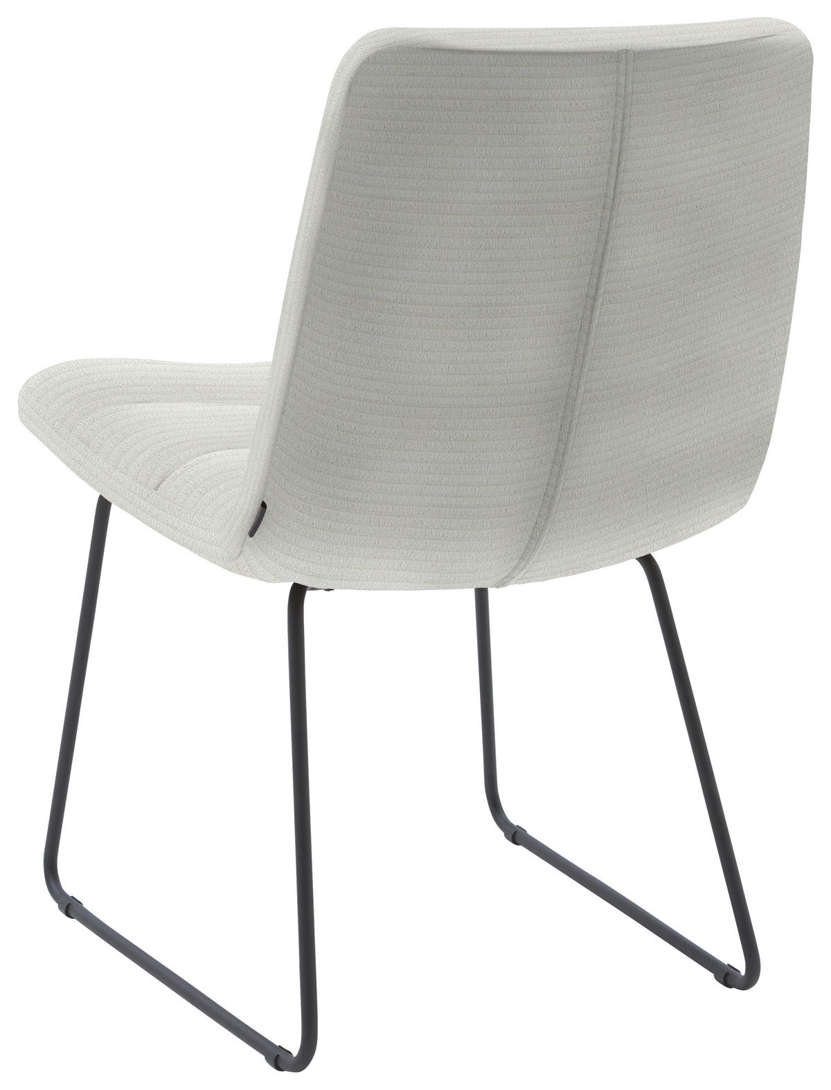 STUHL  in Cord Textil  - Hellgrau/Schwarz, Design, Textil/Metall (52/88/66cm) - Dieter Knoll
