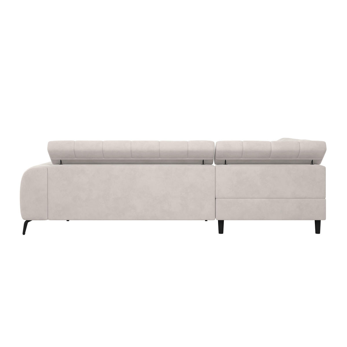 ECKSOFA Weiss  - Weiss/Schwarz, Trend, Kunststoff/Textil (203/261cm) - Livetastic