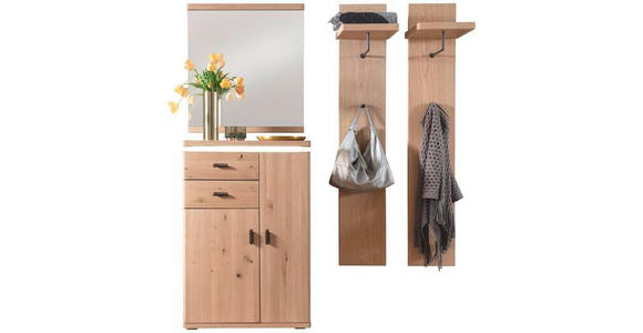 GARDEROBE 4-teilig  in 155/204/38 cm  - Eichefarben, Natur, Holz/Holzwerkstoff (155/204/38cm) - Linea Natura