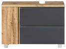 WASCHBECKENUNTERSCHRANK 85/56/35 cm  - Eiche Wotan/Grau, MODERN, Holzwerkstoff (85/56/35cm) - Held