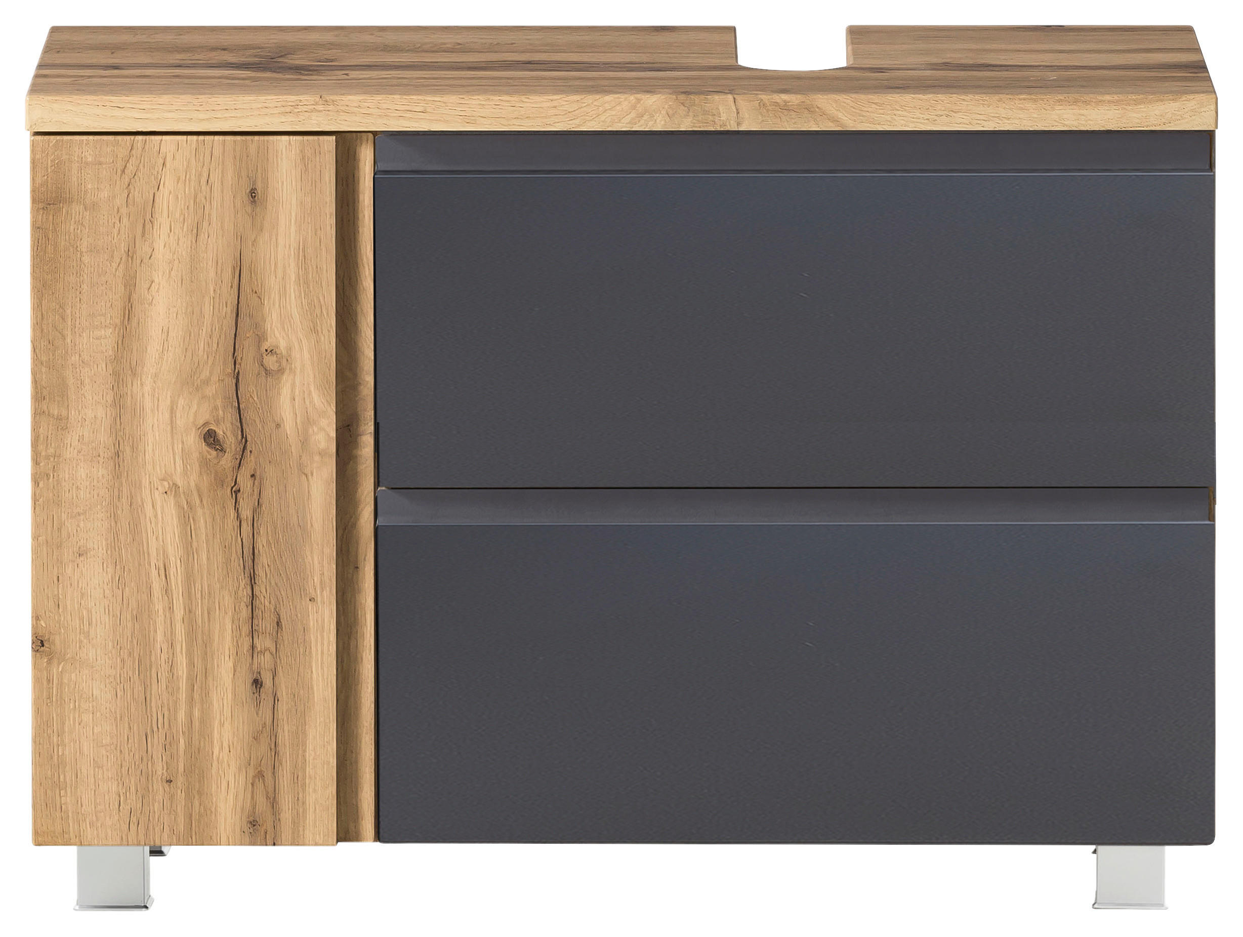WASCHBECKENUNTERSCHRANK 85/56/35 cm  - Eiche Wotan/Grau, MODERN, Holzwerkstoff (85/56/35cm) - Held