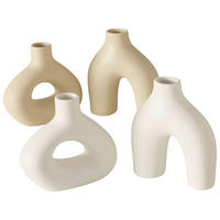 VÁZA 17 cm  - bézs/fehér, Basics, kerámia (15/6/17cm)