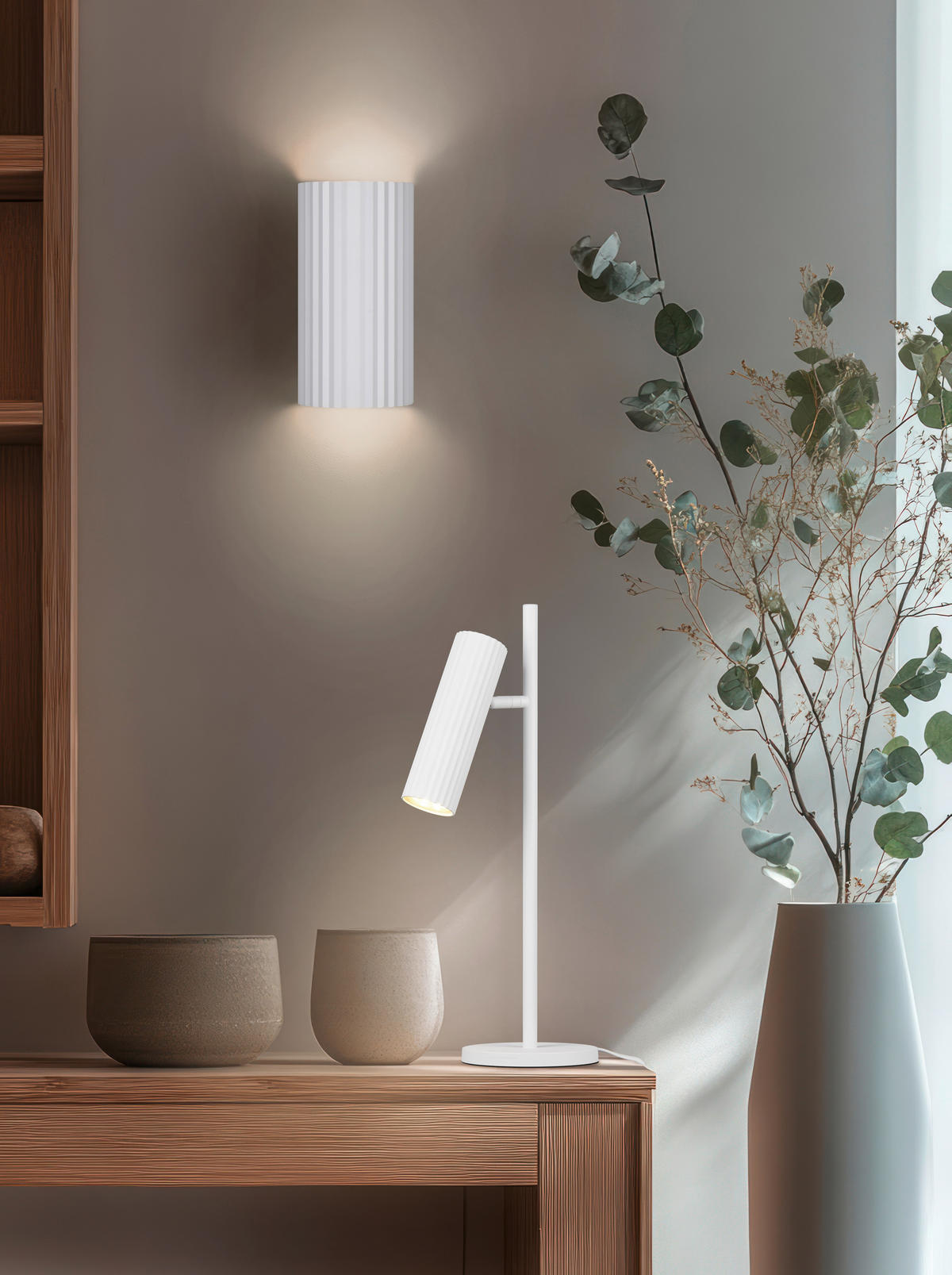 VÄGGLAMPA SOKA   - vit, Basics, metall (9,5/18/8,5cm)