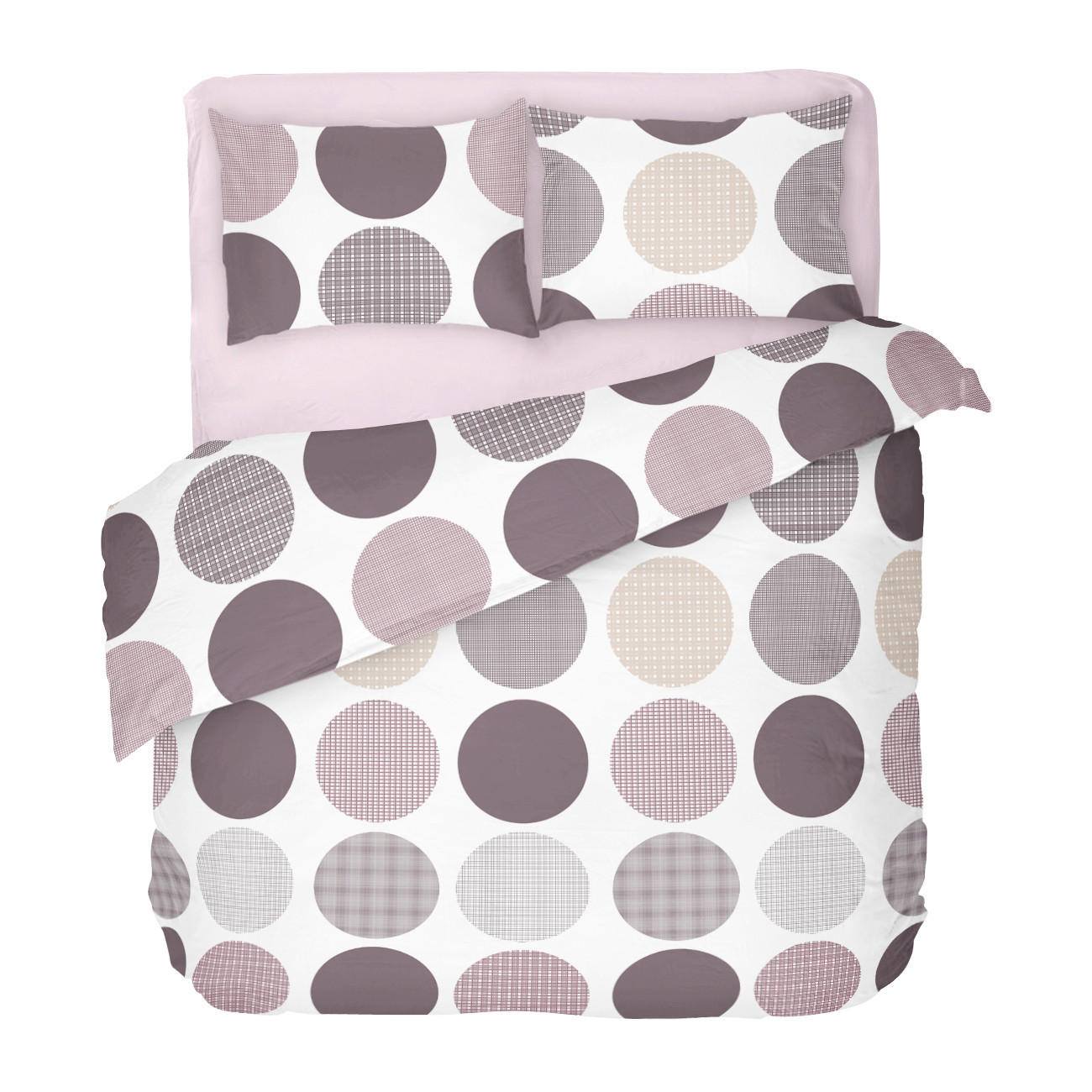 LENJERIE DE PAT PENTRU TINERE 150/215 cm  - lila/alb, Basics, textil (150/215cm)