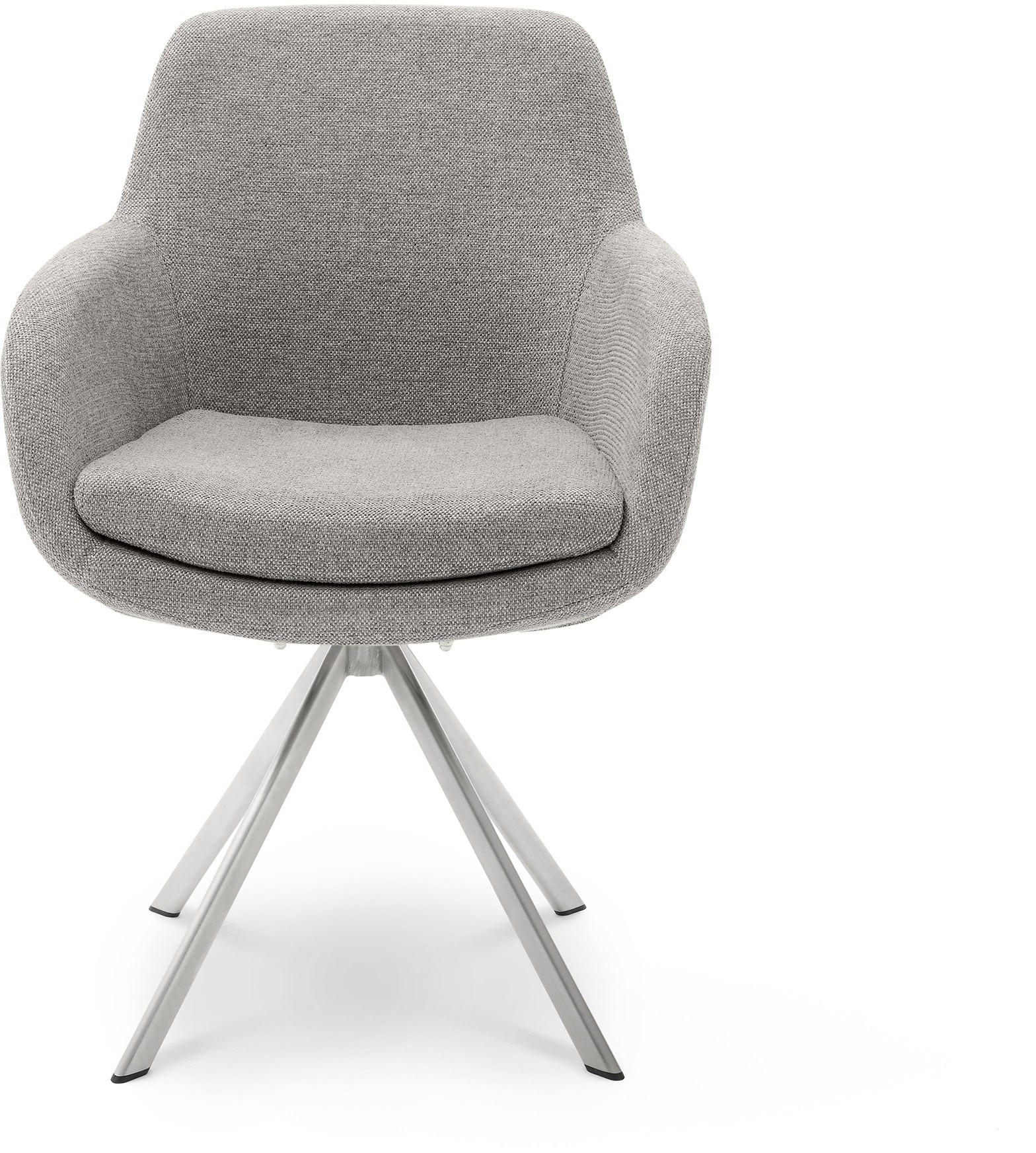 ARMLEHNSTUHL  in Edelstahl Webstoff  - Taupe/Edelstahlfarben, Design, Textil/Metall (62/86/66cm) - Musterring