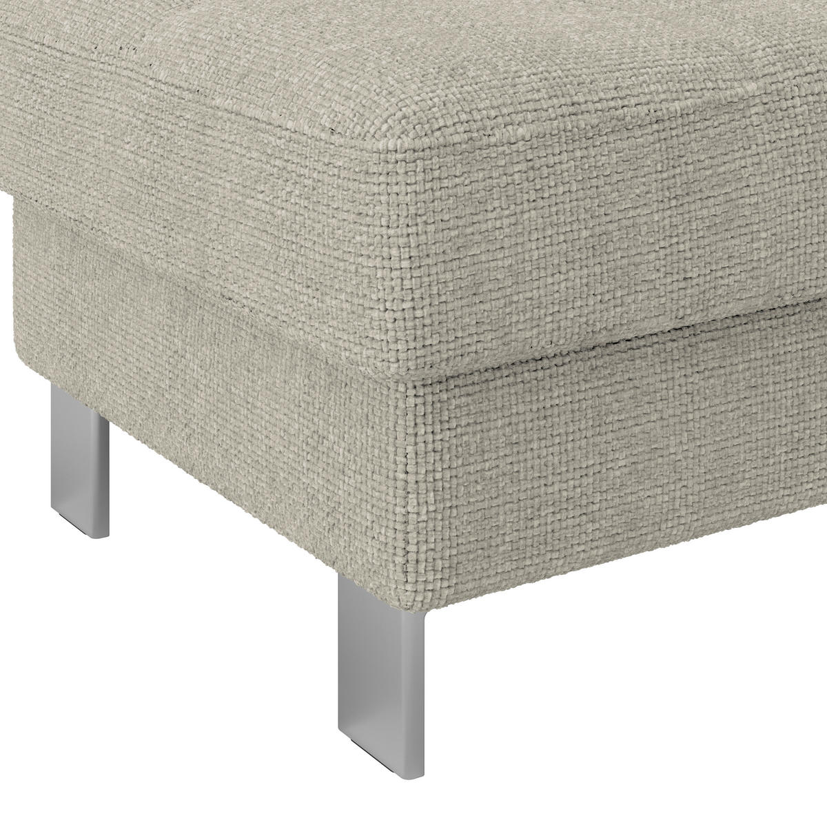 HOCKER in Textil Greige  - Greige, Modern, Textil/Metall (90/44/73cm) - MID.YOU