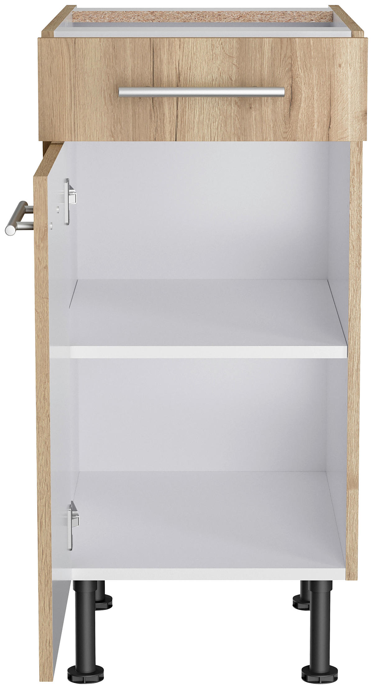KÜCHENBLOCK 210 cm   in Eichefarben  - Edelstahlfarben/Eichefarben, Basics, Holzwerkstoff/Metall (210cm) - Optifit