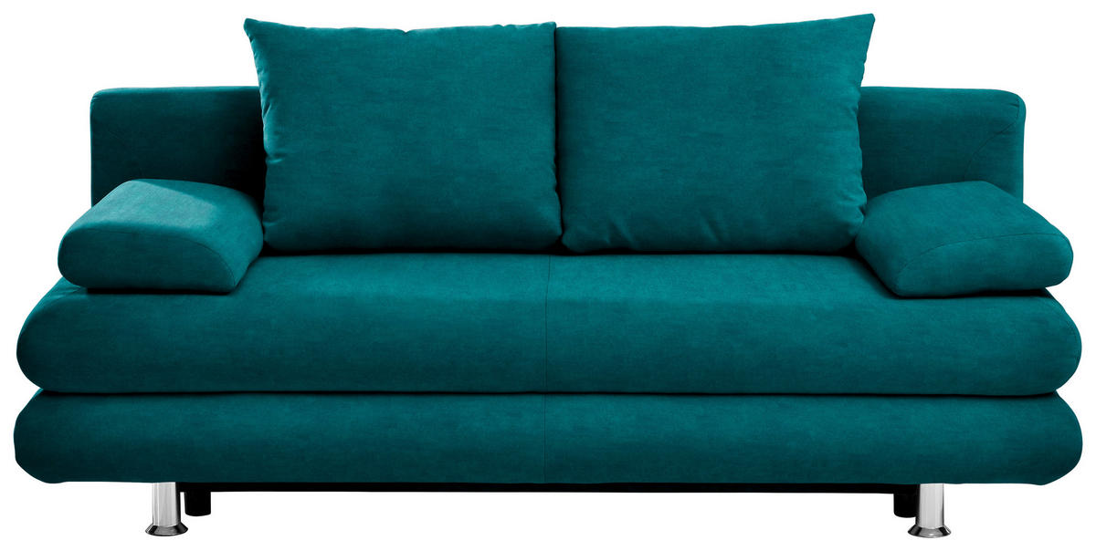 SOFA LEŽAJ petrolej plava  - boja hroma/petrolej plava, Dizajnerski, tekstil/plastika (196/74/90cm) - Carryhome