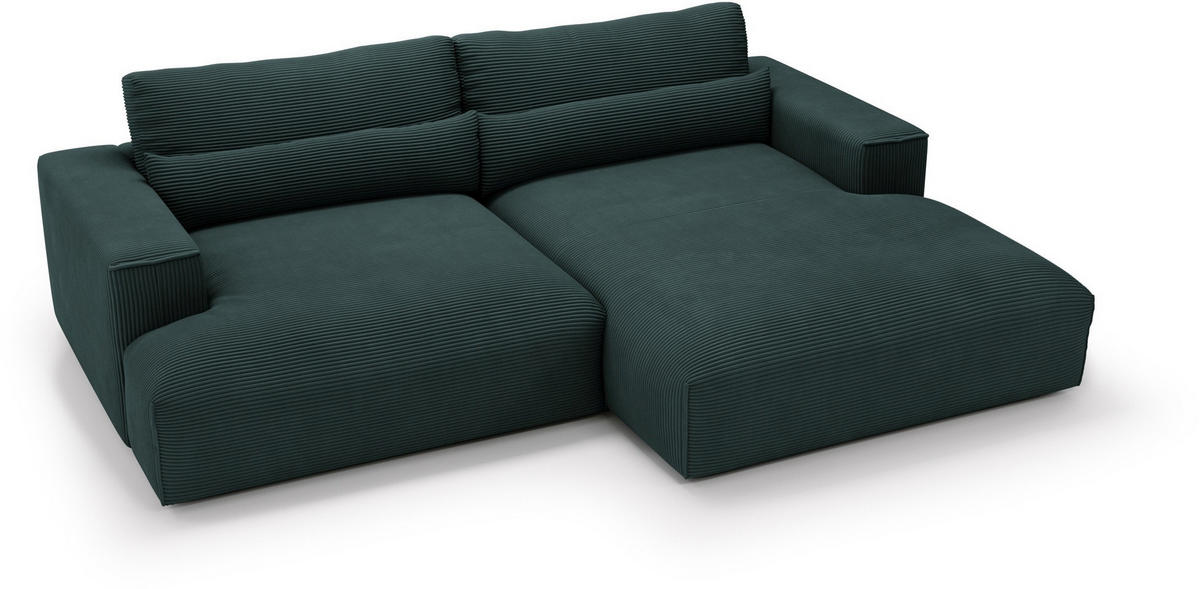 ECKSOFA Felicia Anthrazit Cord  - Anthrazit/Schwarz, Design, Kunststoff/Textil (267/187cm) - Stylife