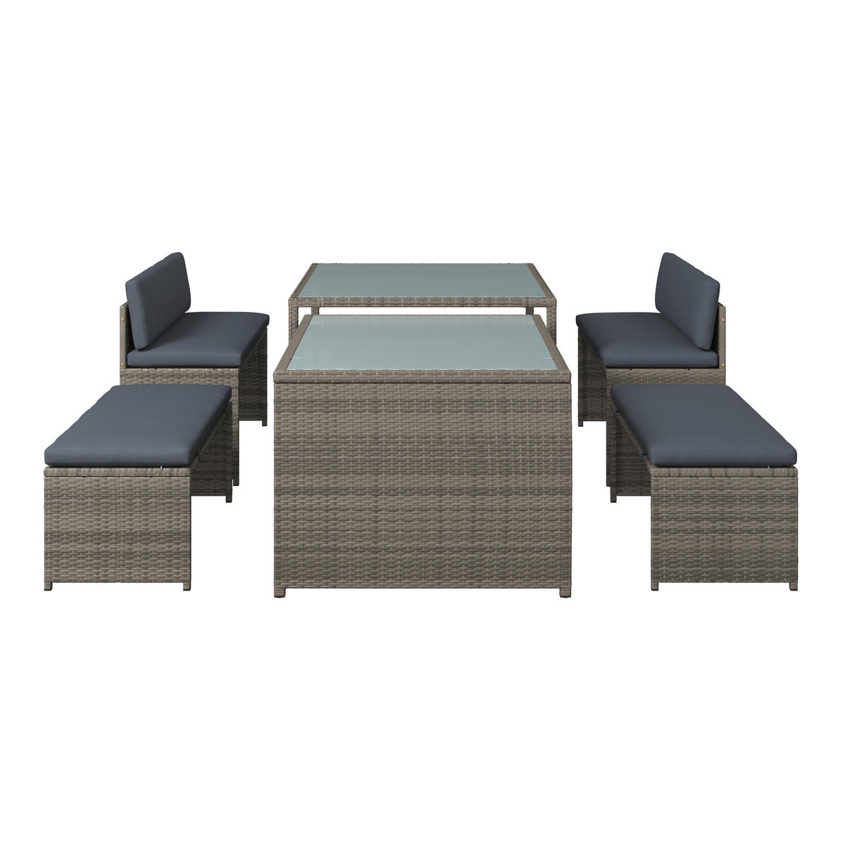 GARTENSET  - Grau, MODERN, Textil/Metall (115/92/74cm) - Ambia Garden