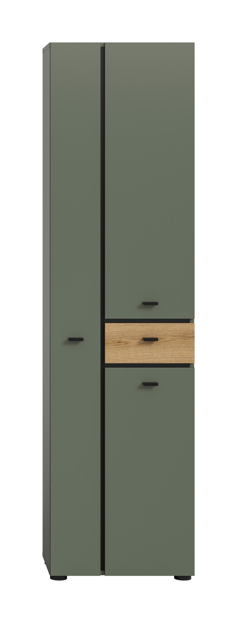 HOCHSCHRANK 51/191/30 cm  - Eichefarben/Schwarz, Trend, Holzwerkstoff/Kunststoff (51/191/30cm) - MID.YOU