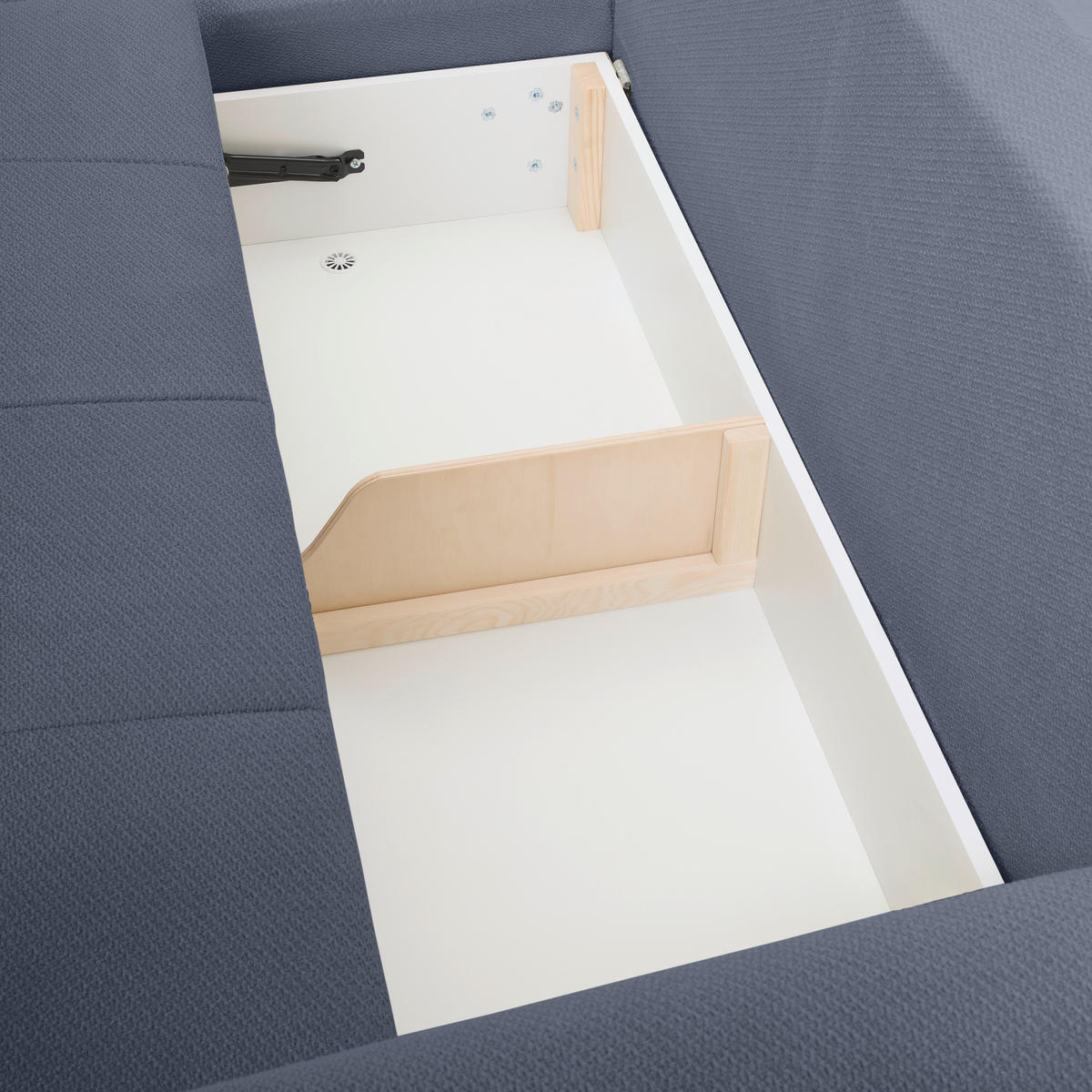 ECKSOFA in Webstoff Blaugrau  - Buchefarben/Blaugrau, KONVENTIONELL, Holz/Textil (169/294cm) - Carryhome