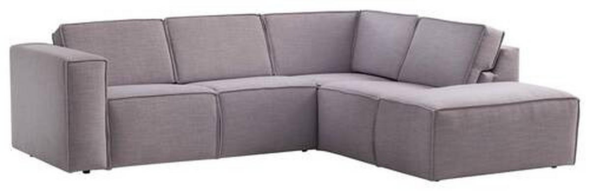 ECKSOFA in Struktur Grau  - Schwarz/Grau, Modern, Kunststoff/Textil (275/220cm) - Trendmanufaktur