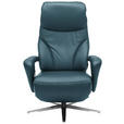 RELAXSESSEL in Leder Blau  - Blau/Edelstahlfarben, Design, Leder/Metall (75/106/88cm) - Dieter Knoll