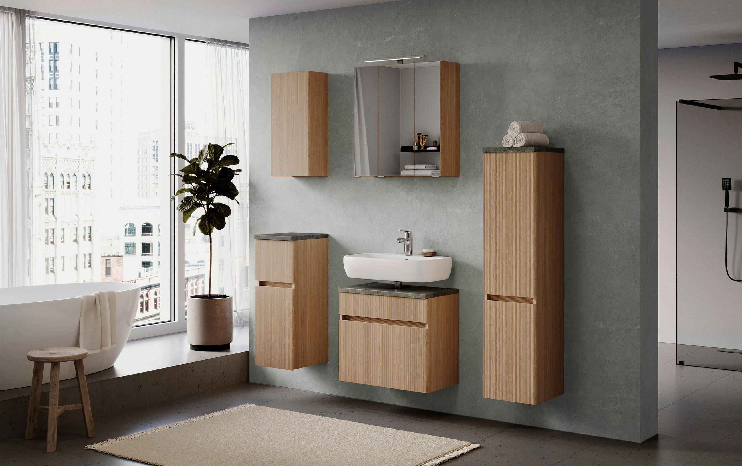 UNTERSCHRANK 30/80/35 cm   - Eichefarben/Silberfarben, KONVENTIONELL, Holzwerkstoff/Kunststoff (30/80/35cm) - Xora