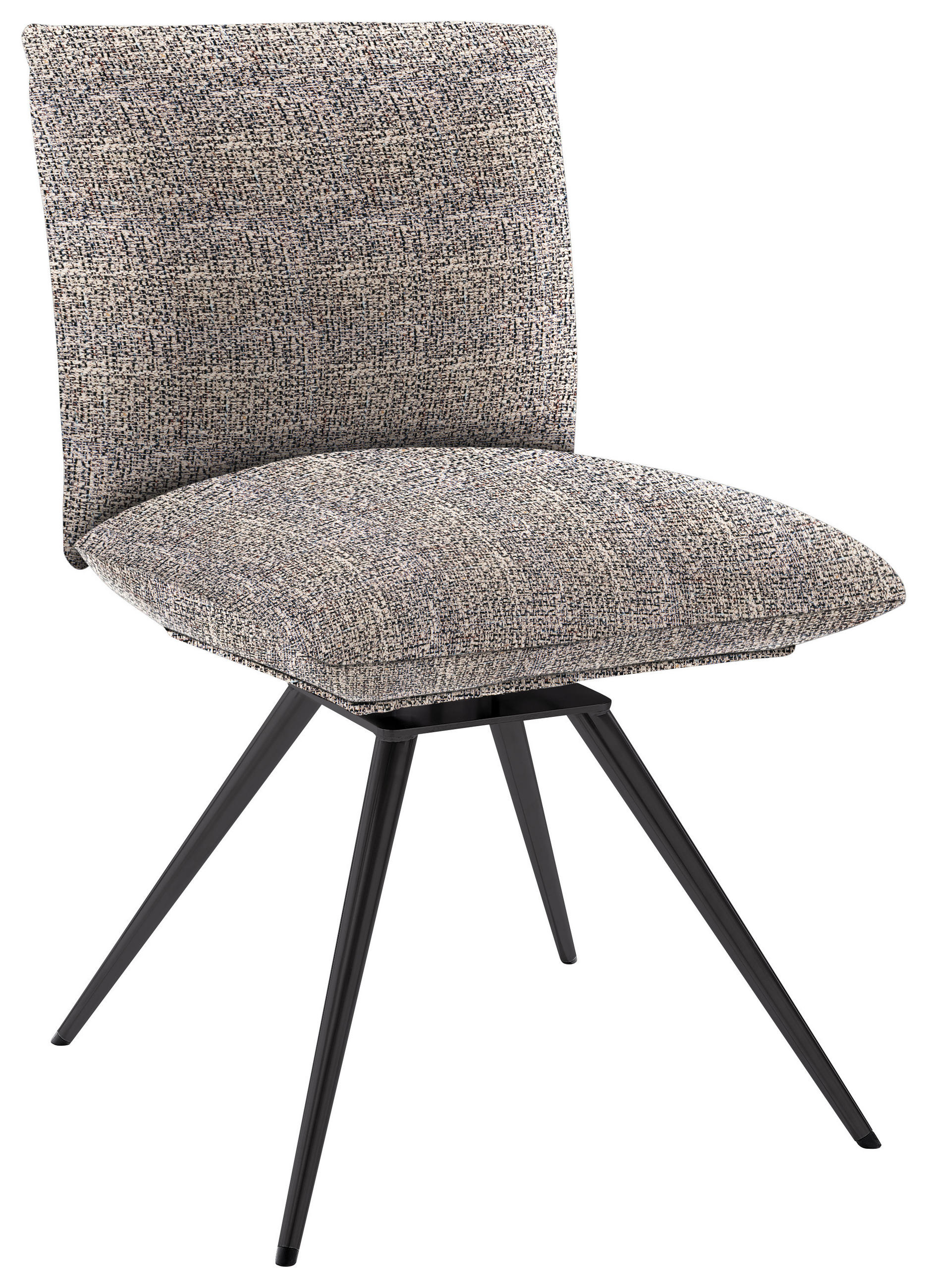 STUHL Webstoff Anthrazit  - Anthrazit, Natur, Textil/Metall (52/90/65cm) - Venjakob