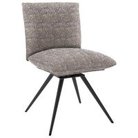 STUHL Webstoff Anthrazit  - Anthrazit, Natur, Textil/Metall (52/90/65cm) - Venjakob