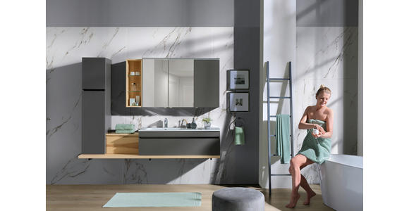 BADEZIMMER  in 207 cm  - Graubraun/Eschefarben, MODERN, Glas/Holz (207cm) - Novel