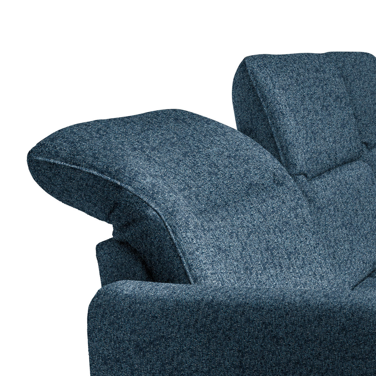 ECKSOFA Blau Chenille  - Blau/Schwarz, KONVENTIONELL, Textil/Metall (254/190cm) - Livetastic