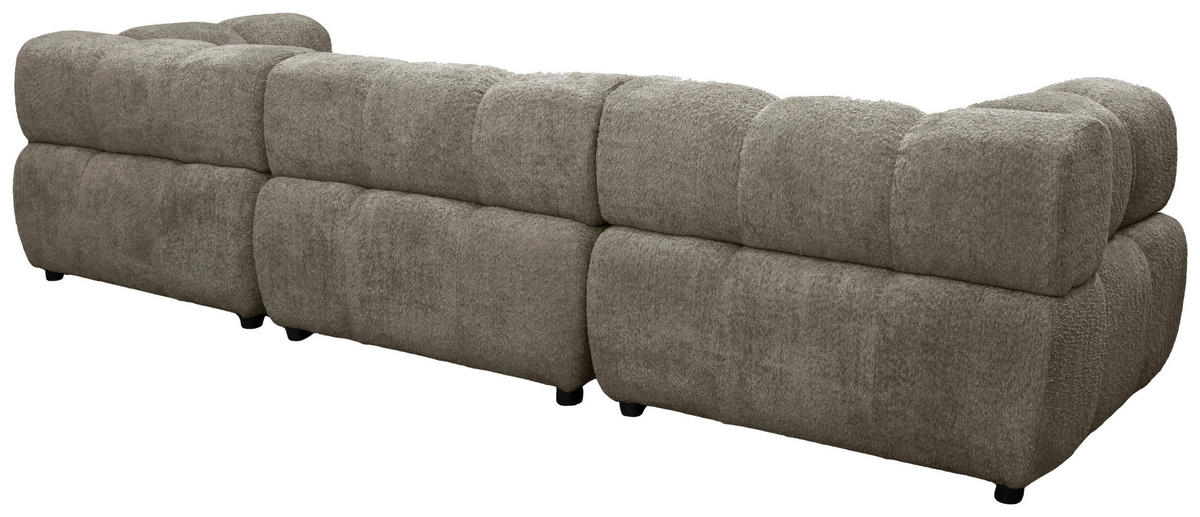 ECKSOFA ZAK in Bouclé Hellbraun  280/186 cm  - Hellbraun/Schwarz, Design, Kunststoff/Textil (280/186cm) - MID.YOU