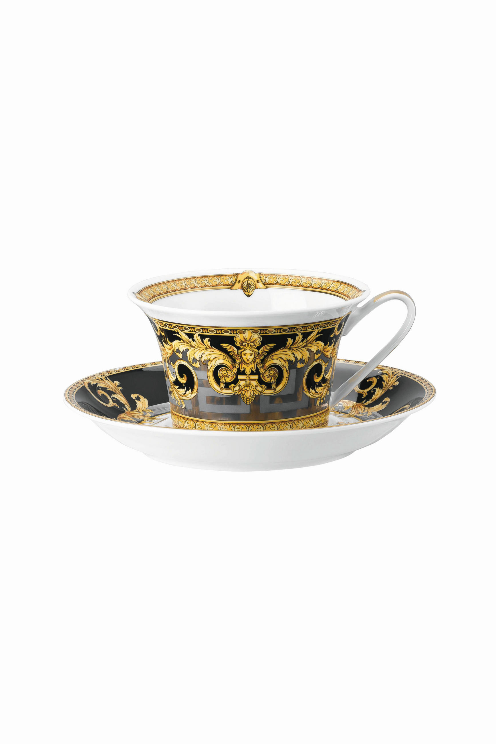 ŠOLJA SA TACNOM  PRESTIGE GALA       - zlatna/bela, Konvencionalno, keramika (17/17/8cm) - Versace