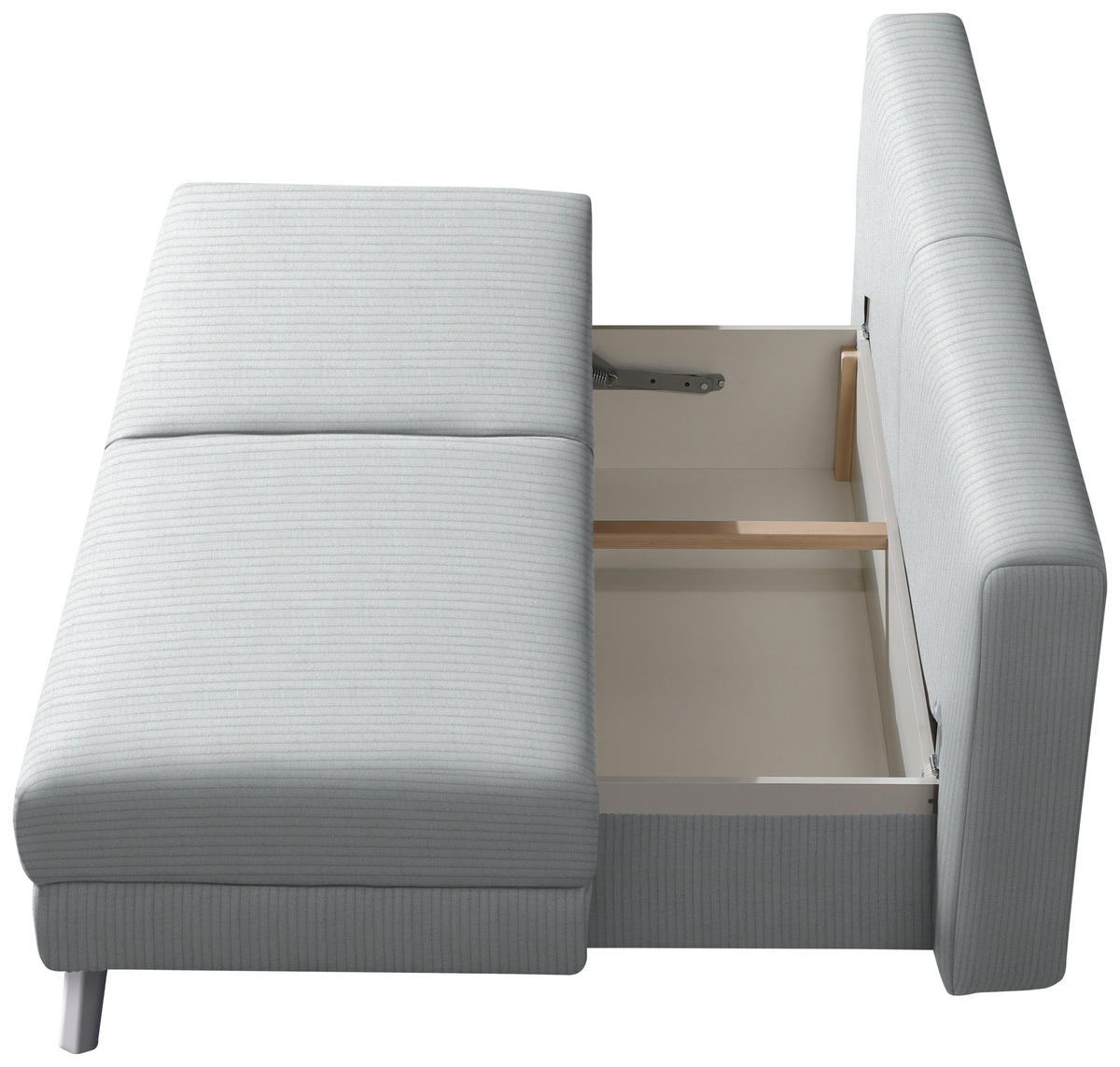 SCHLAFSOFA Cord Hellgrau  - Chromfarben/Hellgrau, Modern, Textil/Metall (194/91/90cm) - Novel