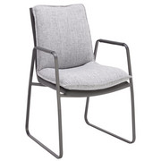 STOLICA S NASLONOM ZA RUKE - siva/svijetlo siva, Design, metal/tekstil (66/87/51,50cm) - Novel
