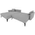 ECKSOFA  in Cord Hellgrau  180/253 cm  - Hellgrau/Schwarz, KONVENTIONELL, Textil/Metall (180/253cm) - Carryhome