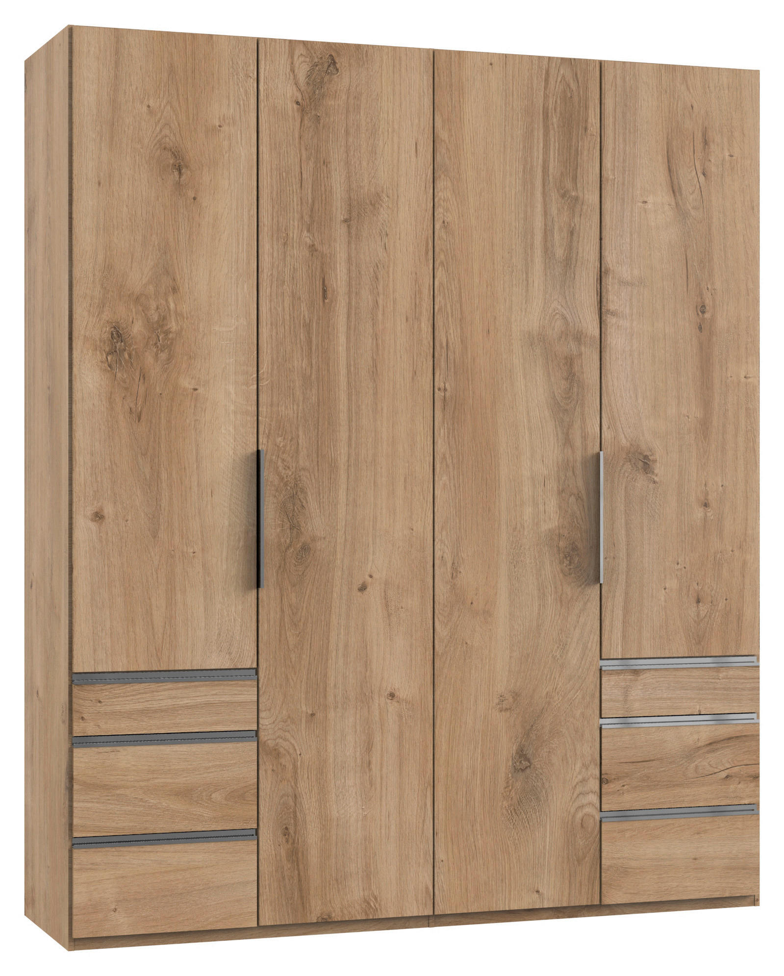 DREHTÜRENSCHRANK  in Eichefarben  - Chromfarben/Eichefarben, MODERN, Holzwerkstoff (200/236/58cm) - MID.YOU