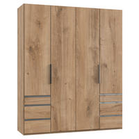 DREHTÜRENSCHRANK  in Eichefarben  - Chromfarben/Eichefarben, MODERN, Holzwerkstoff (200/236/58cm) - MID.YOU