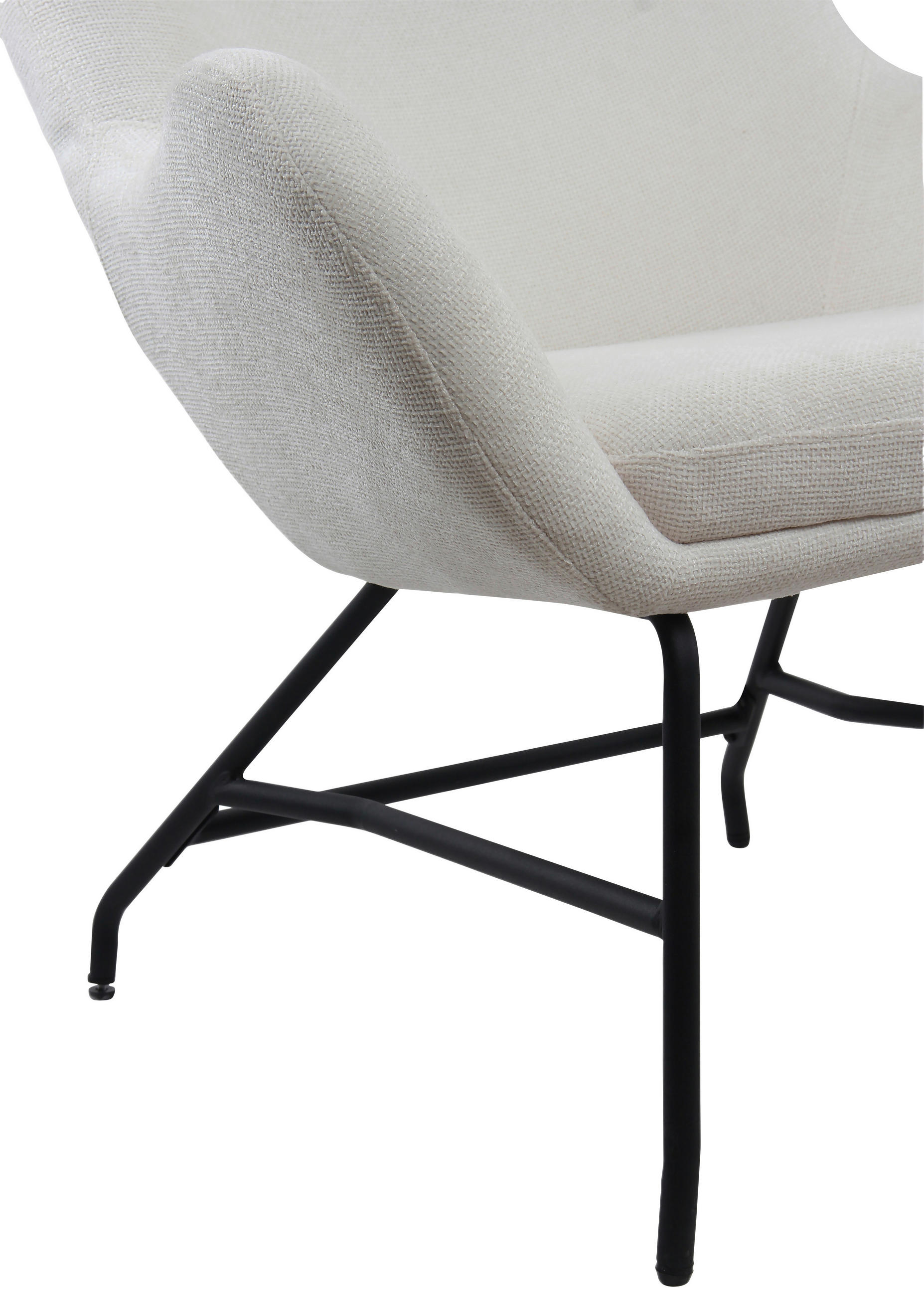 SESSEL in Bouclé Creme  - Creme/Schwarz, MODERN, Textil/Metall (77/106.5/84cm) - Livetastic