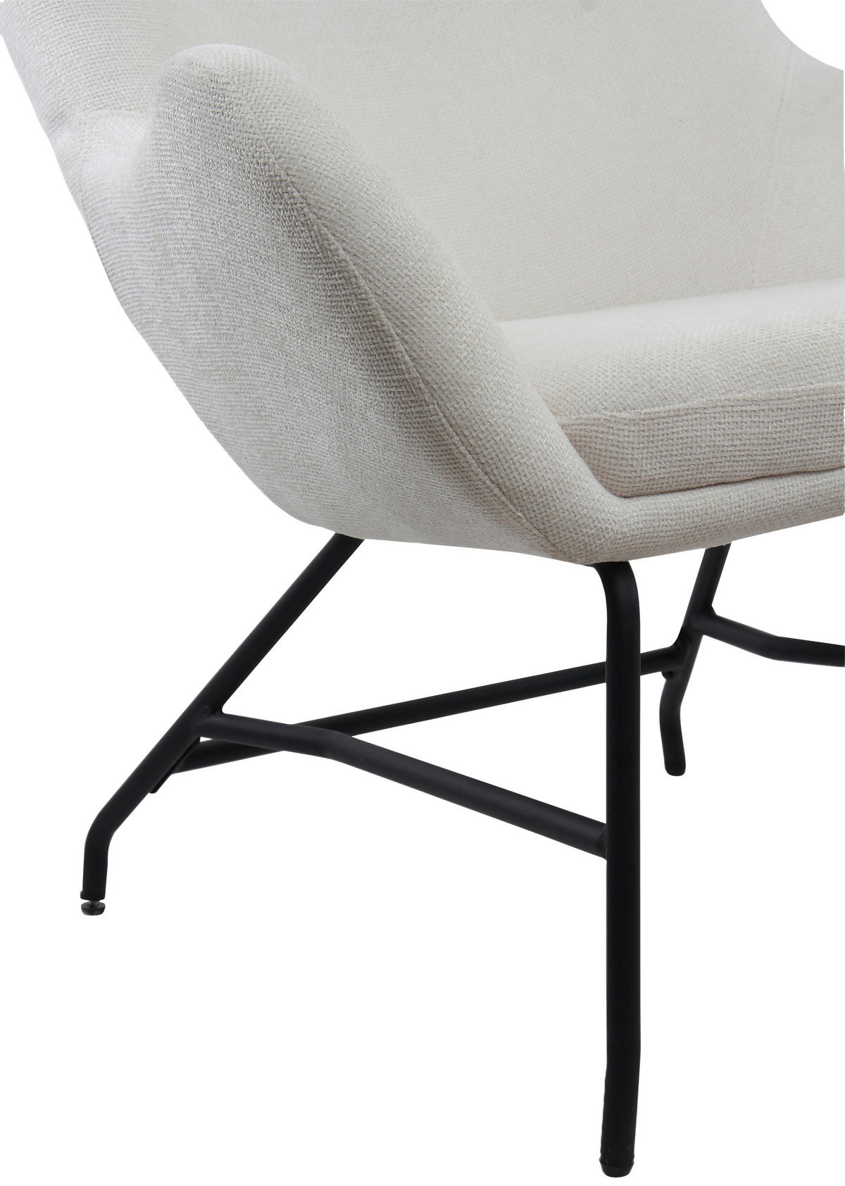 SESSEL in Bouclé Creme  - Creme/Schwarz, MODERN, Textil/Metall (77/106.5/84cm) - Livetastic