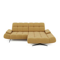ECKSOFA  Webstoff Honig, Senfgelb  - Senfgelb/Schwarz, Design, Textil/Metall (286/172cm) - Welnova