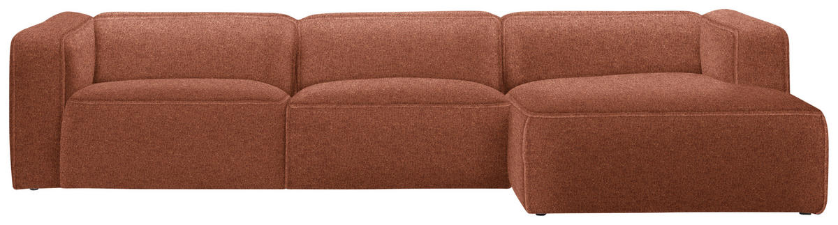 ECKSOFA in Webstoff Rostfarben  - Rostfarben/Schwarz, Design, Kunststoff/Textil (332/163cm) - Stylife