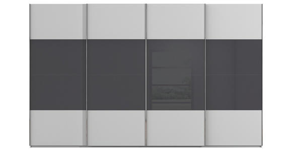 SCHWEBETÜRENSCHRANK  in Schwarz, Seidengrau  - Chromfarben/Seidengrau, KONVENTIONELL, Glas/Holzwerkstoff (361/223/68cm) - Novel