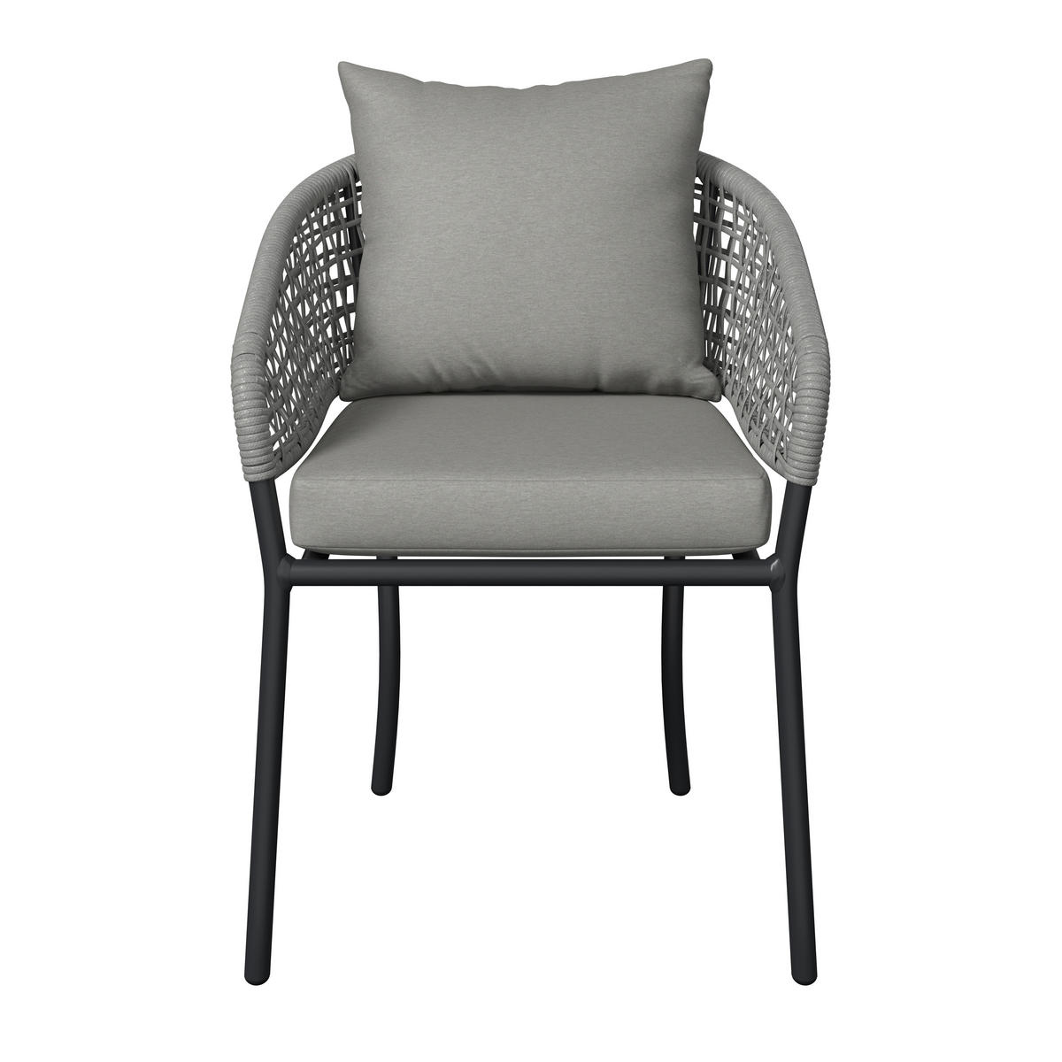 GARTENSTUHL Metall, Kunststoff, Textil Grau  - Anthrazit/Grau, MODERN, Kunststoff/Textil (60/76/62cm) - Ambia Garden