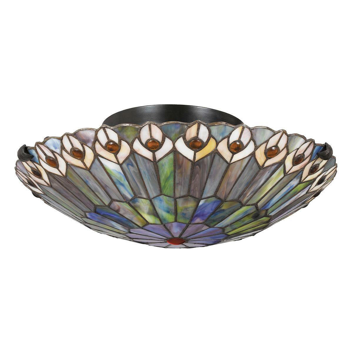 DECKENLEUCHTE  13,5/42,0 cm    - Dunkelbraun/Multicolor, Konventionell, Glas/Metall (13,5/42,0cm) - Elstead Lighting
