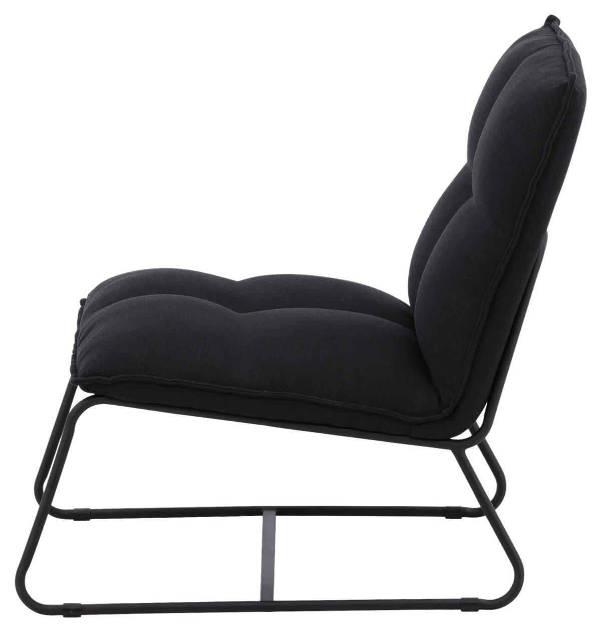 FÅTÖLJ i metall, textil svart  - svart, Design, metall/textil (62/78/83cm) - Livetastic