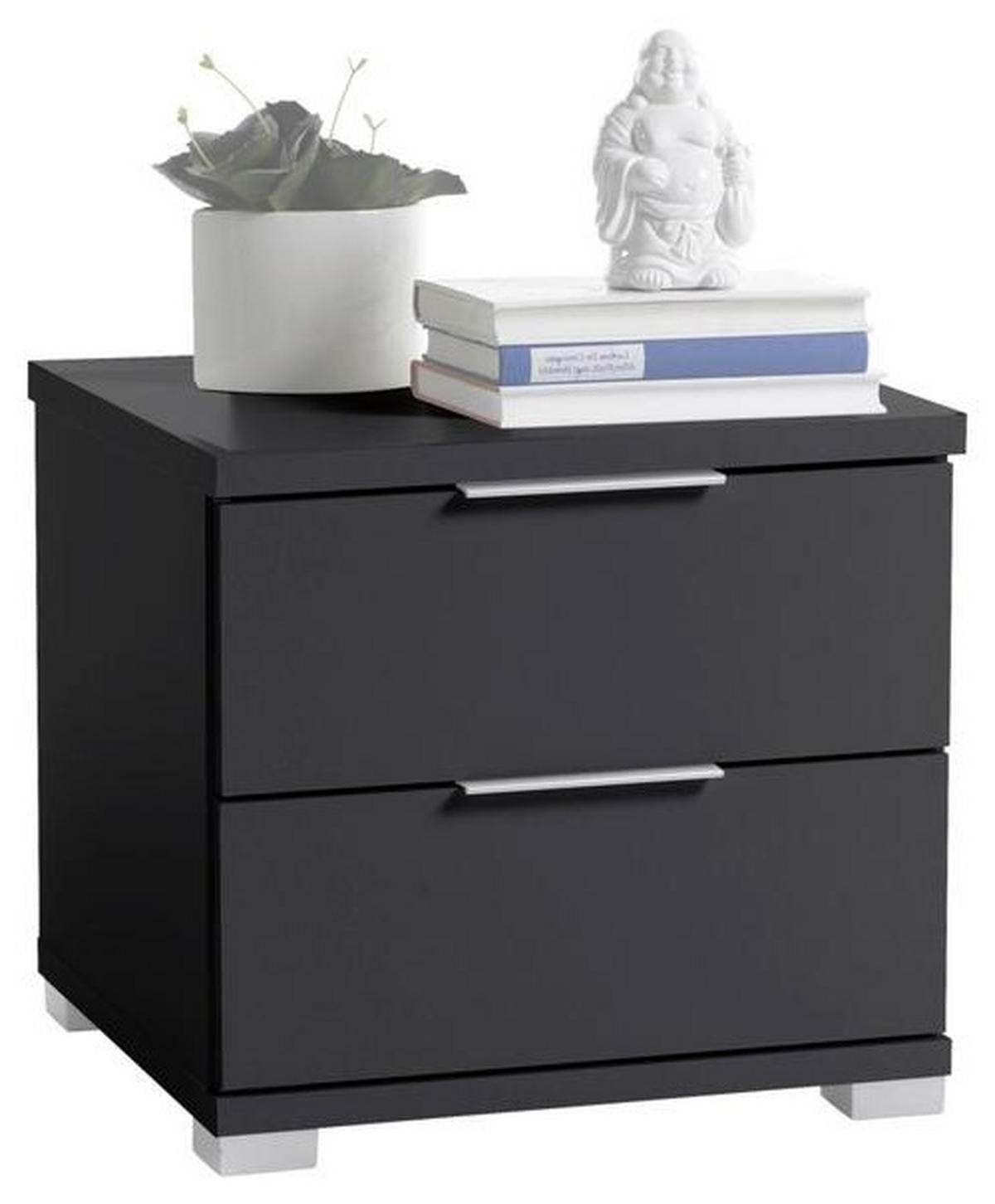 SÄNGBORD i svart  - silver/svart, Basics (46/43/42cm) - P & B